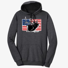Bugling Elk Flag hoodie (size: large)
