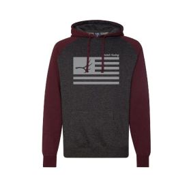 Freedom Flag Hoodie (Burgundy/Charcoal) (size: XXL)