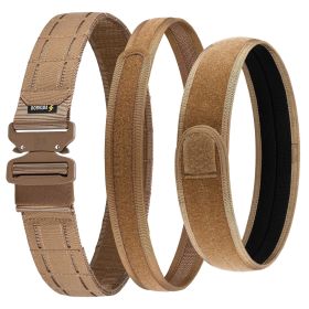 VOTAGOO Tactical Belt-MOLLE Battle Belt, with Quick Release Buckle and Anti-Slip Pad Inner Belt,Law Enforcement Duty Gun Belt (Color: Brown, size: xl)