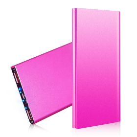 20000mAh Power Bank Ultra-thin External Battery Pack Phone Charger Dual USB Port (Option: HotPink)